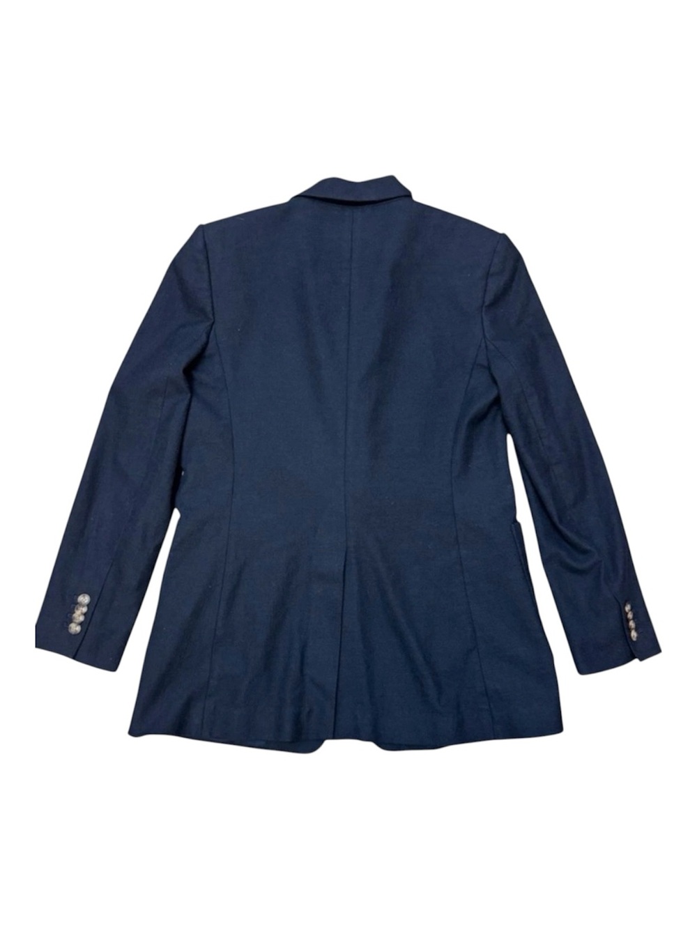 Club Monaco Textured Navy Longline Blazer Patch Pocket Stretch Jacket Size 8 - Picture 3 of 6
